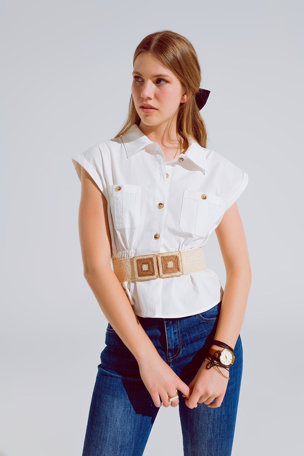 Devon Cropped Button-Up