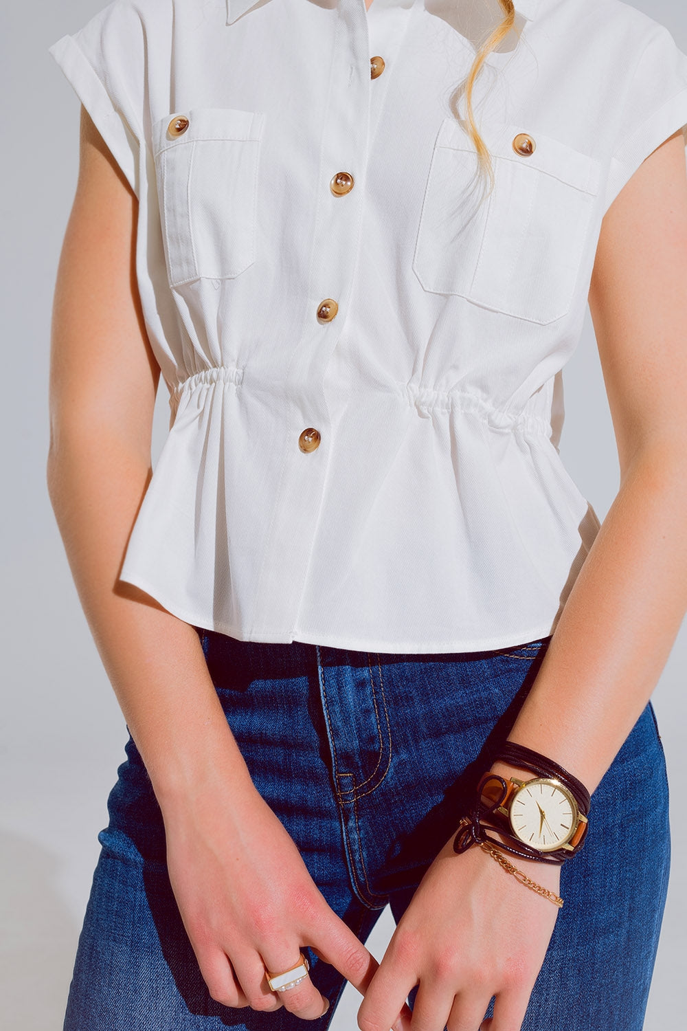 Devon Cropped Button-Up