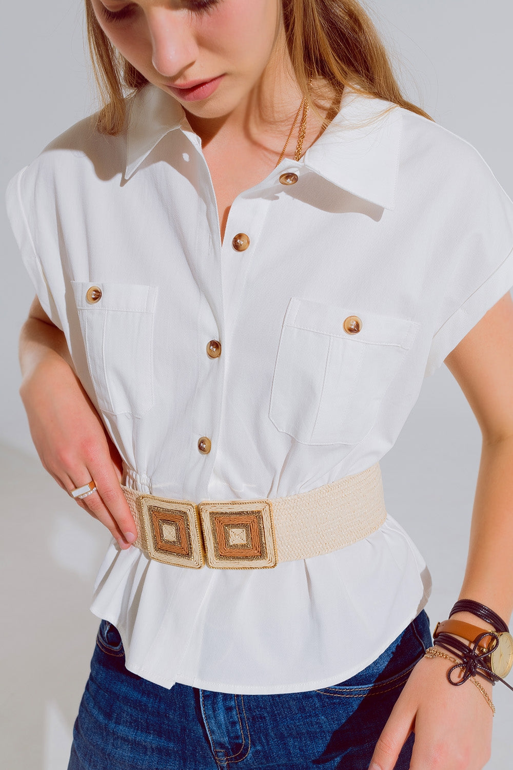 Devon Cropped Button-Up