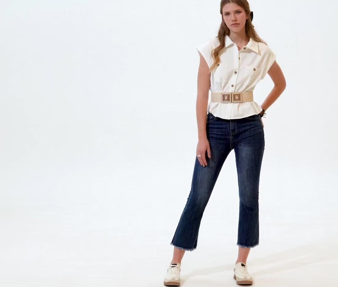 Devon Cropped Button-Up